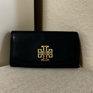 Tory Burch Britten Continental Wallet - Navy Blue - Great Condition